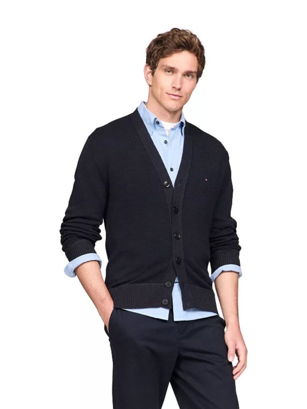Men's Tommy Hilfiger Jersey Cardigan XL Navy